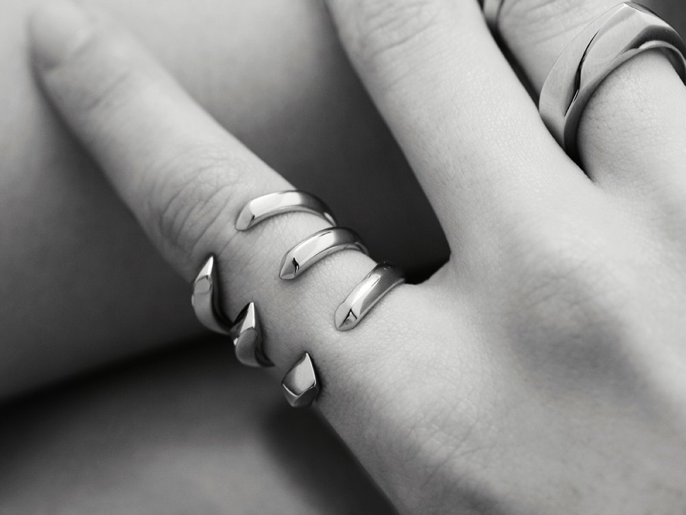 tripple stone ring xeniabousdesign golden stone nr 21 in gold silver