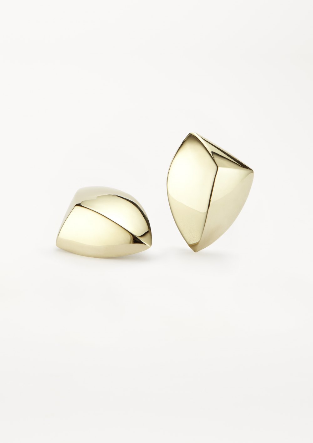 WEARABLE ARCHITECTURE EARRINGS IN GOLD BRASS CONTEMPORARY JEWELRY