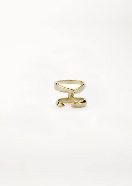 xenia bous jewellery Golden Stone 23 Small Double Ring gold silver 