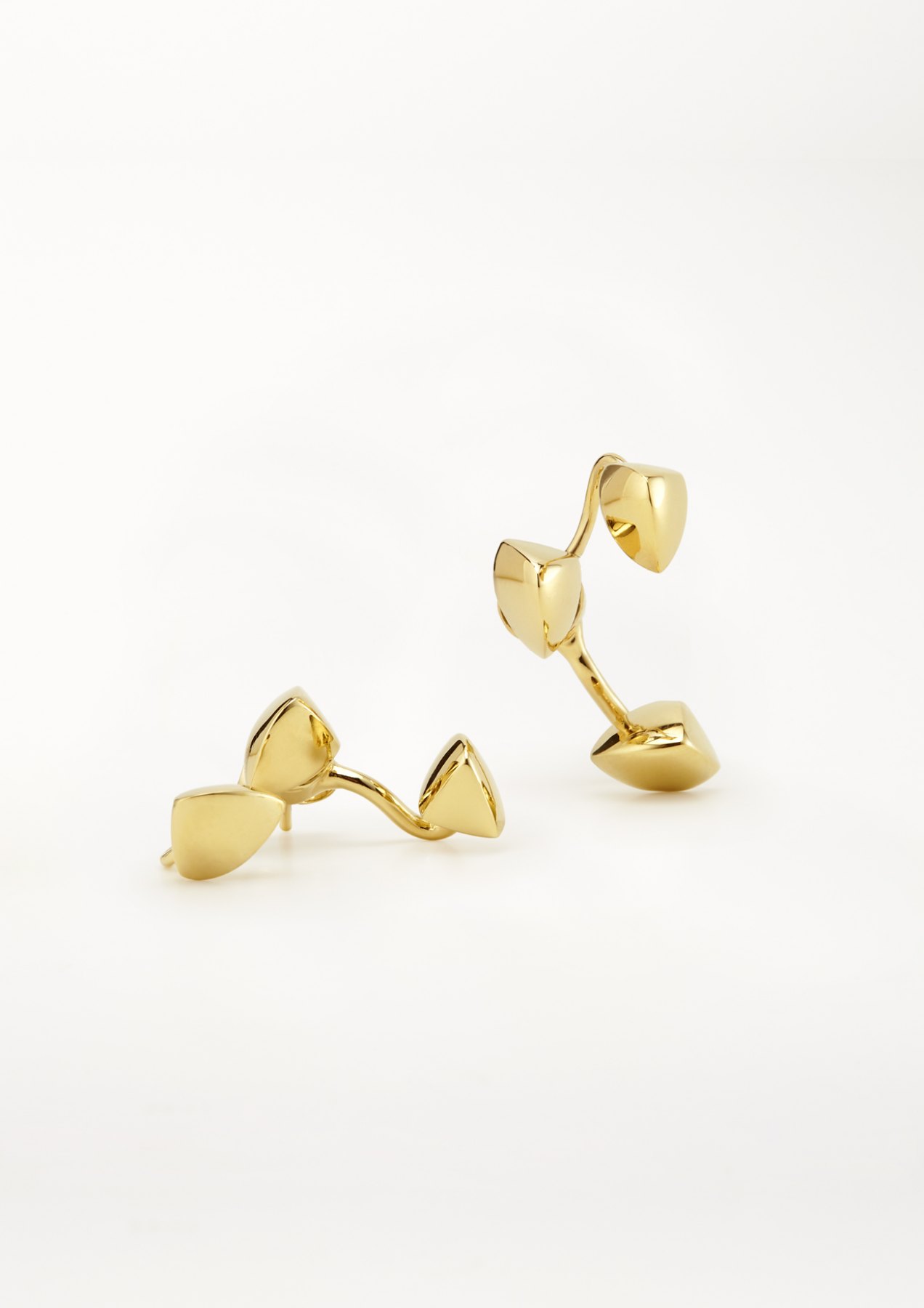 xenia bous jewellery washed stone 07 threefold twinkle earrings gold